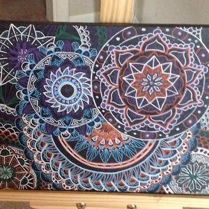 Mandala acrylic painting on canvas